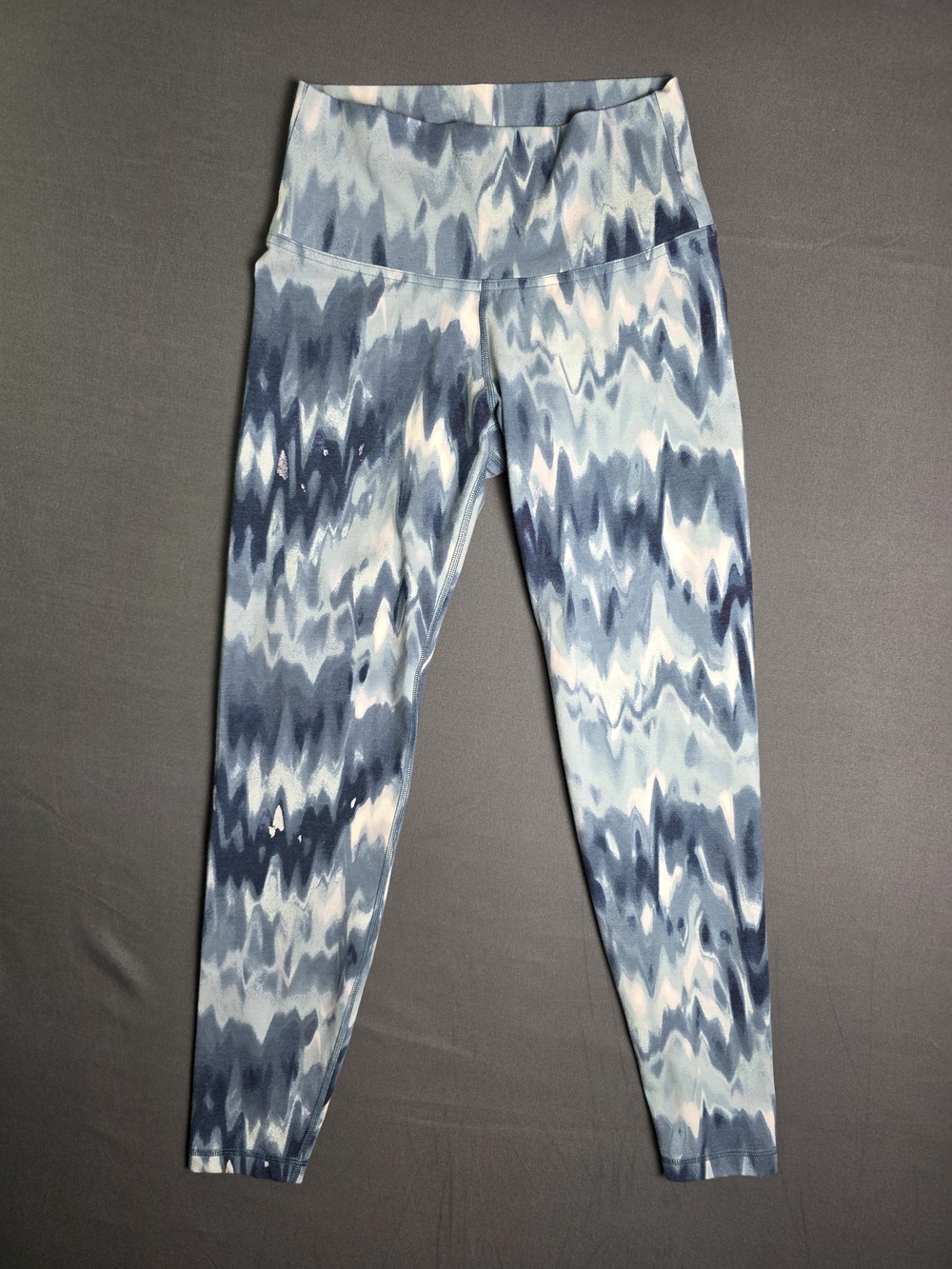 Rabbit Running Women's Blue Tie-Dye Space Dye Leggings - High Waist